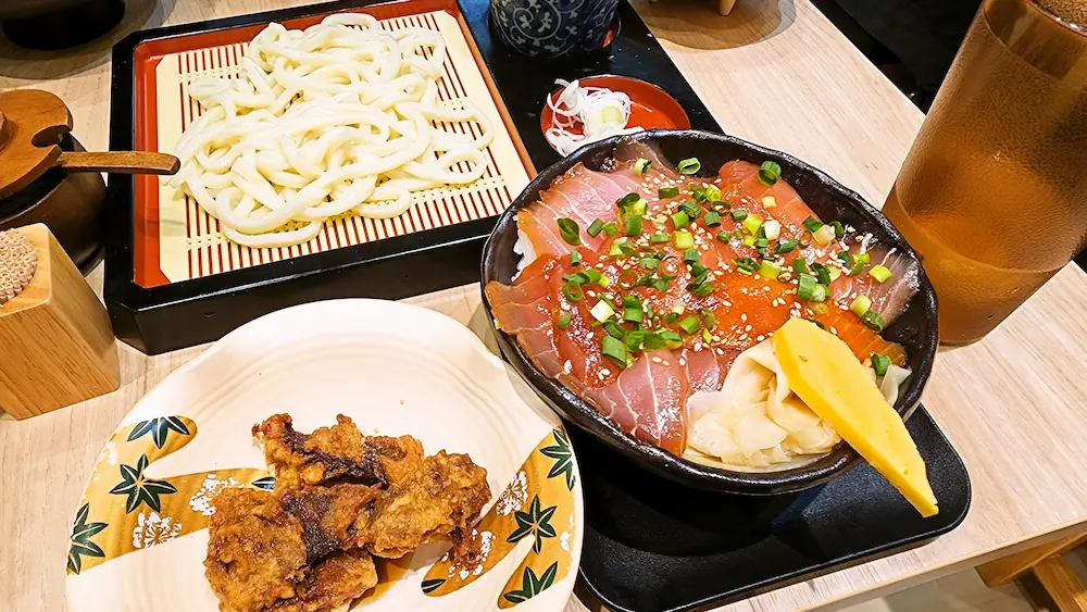 海鮮漬け丼&うどんセット