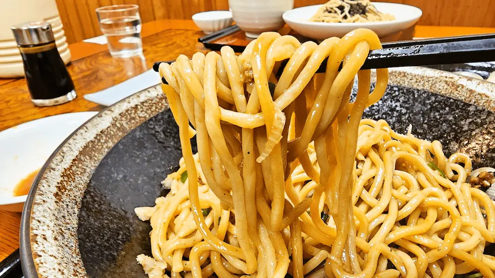 發巳 藤枝店の正宗担々麺（別アングル）麺アップ