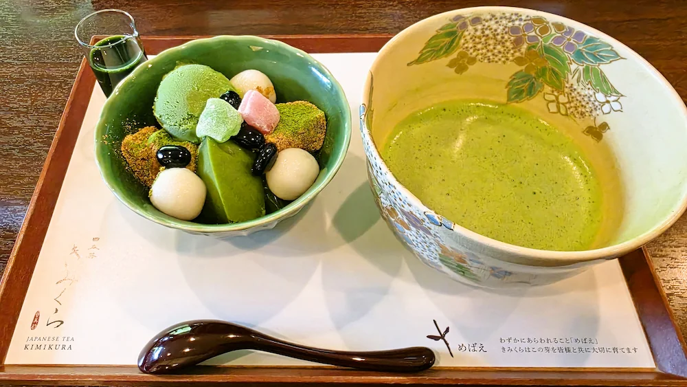 お茶処 きみくら本店の抹茶づくしあんみつ
