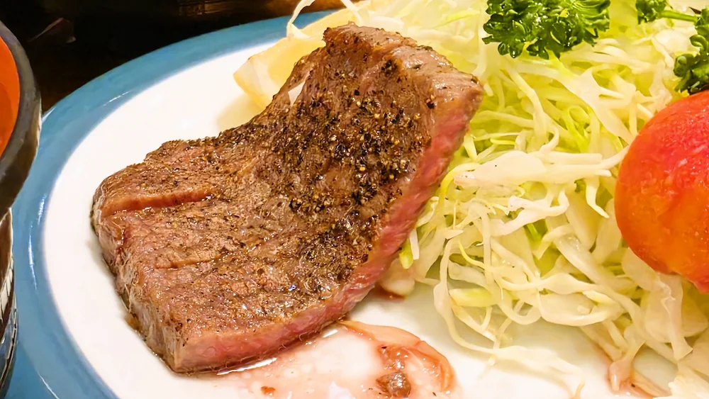 大正亭の和牛ステーキ定食