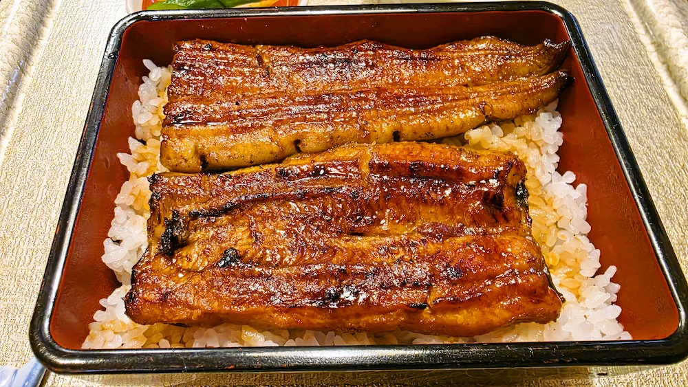 うなぎ大嶋のうな重のアップ
