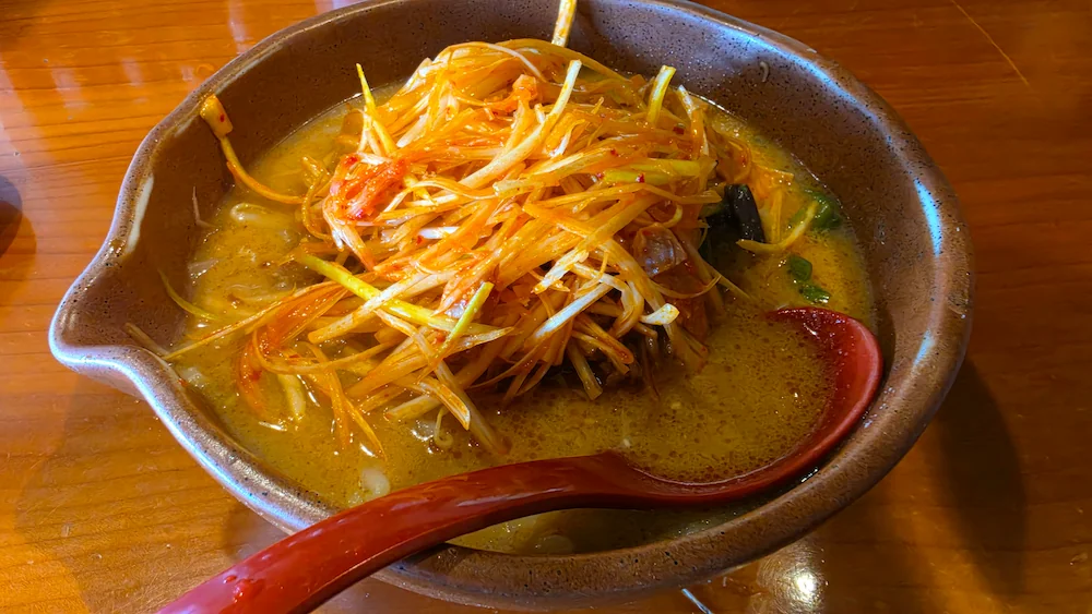 千代商店の信州味噌肉ネギらーめん