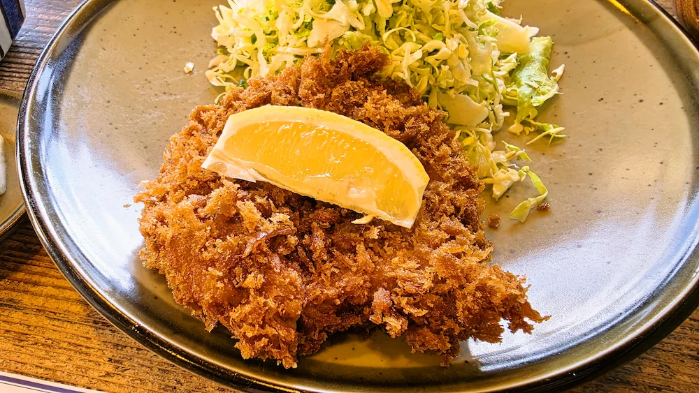 とんかつ錦のやわらかヒレカツ定食をアップで撮影した料理