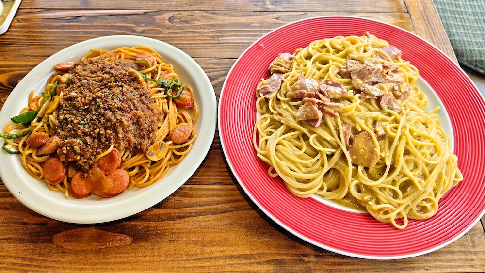 夢の中へ 二代目のスパゲティのサイズ比較
