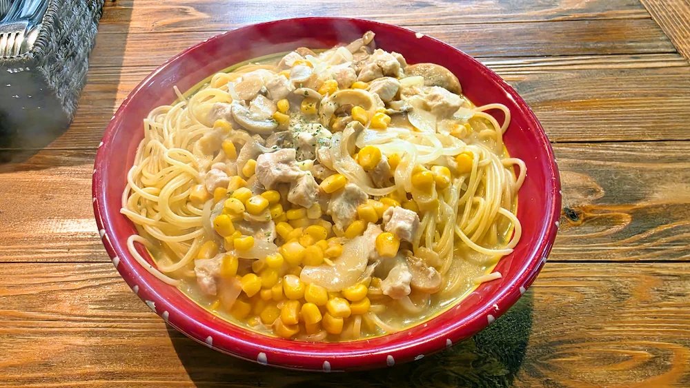 夢の中へ 二代目のスープパスタ クリームチキンマッシュ